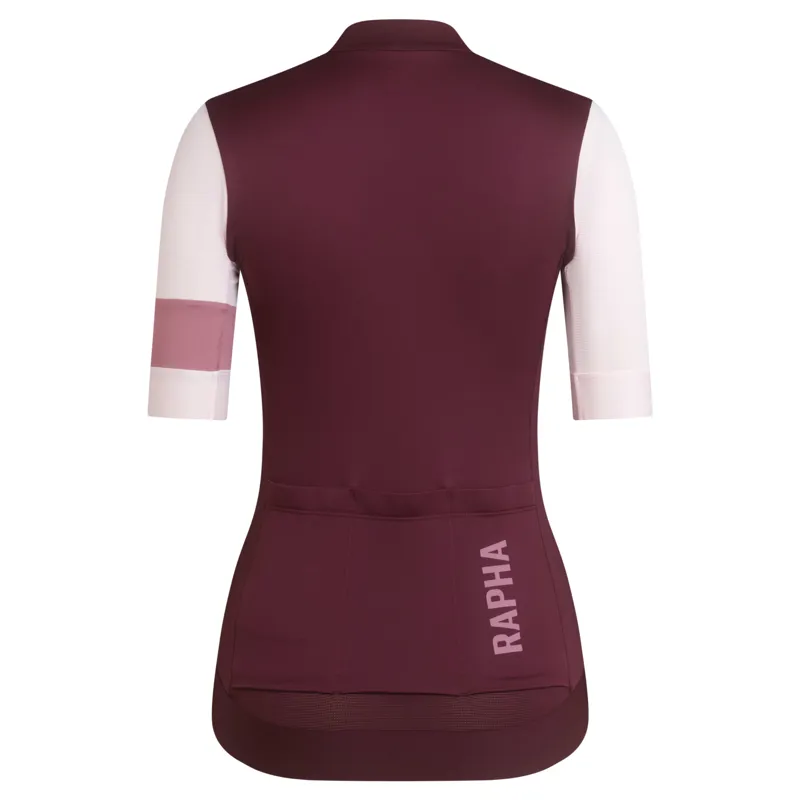 Rapha Women's Pro Team Training Jersey in Wine and Pale Pink-2